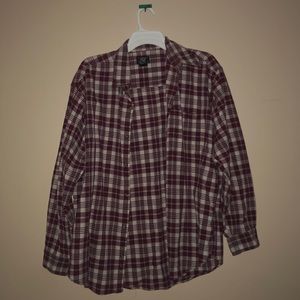 Burgundy and White Flannel
